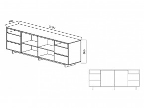 Комодино Moderno-2200 Ф6 в Магнитогорске - magnitogorsk.magazinmebel.ru | фото - изображение 4