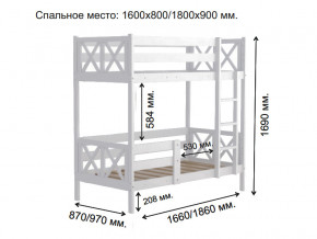 Кровать 2-х ярусная Аист-2 Классика белый 1600х800 мм в Магнитогорске - magnitogorsk.magazinmebel.ru | фото - изображение 2