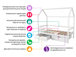 Кровать-домик Svogen с ящиками и бортиком белый в Магнитогорске - magnitogorsk.magazinmebel.ru | фото - изображение 7