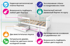 Кровать-тахта Svogen мягкая с ящиками и бортиком с фото белый/динозаврики в Магнитогорске - magnitogorsk.magazinmebel.ru | фото - изображение 2