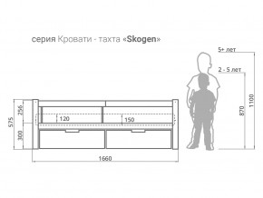 Кровать-тахта Svogen с ящиками и бортиком бежевый-белый в Магнитогорске - magnitogorsk.magazinmebel.ru | фото - изображение 3