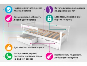 Кровать-тахта Svogen с ящиками и бортиком сине-белый в Магнитогорске - magnitogorsk.magazinmebel.ru | фото - изображение 4