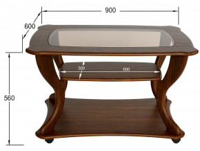 Стол журнальный Маэстро со стеклом СЖС-02 орех в Магнитогорске - magnitogorsk.magazinmebel.ru | фото - изображение 2